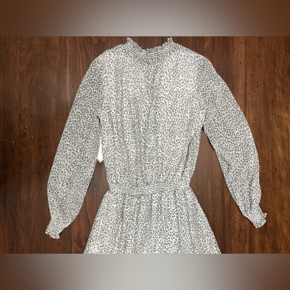 1 State X Jaime Shrayber Printed High-Low Dress XS Snow Leopard Ruffle Spring - Picture 7 of 16